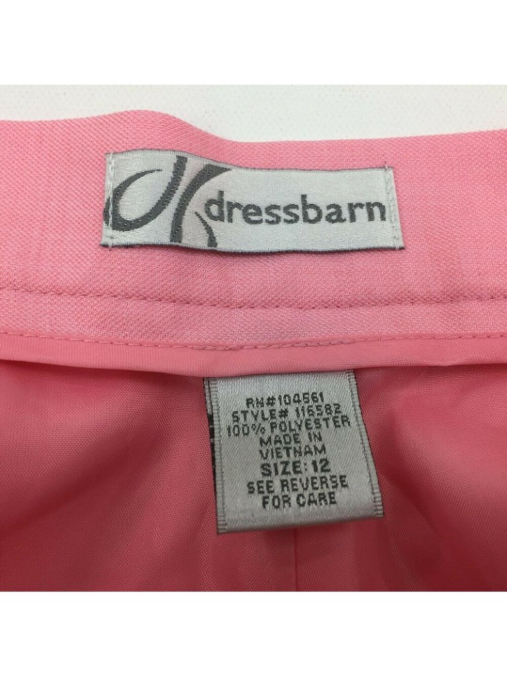 Dressbarn Women's Pink Lined Dress Pants Dress Office Casual Barn Size 12 - Picture 10 of 10